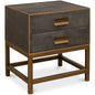 Gideon Shagreen Leather Rectangular Side Table - LOOMLAN - Sarreid - Side Tables