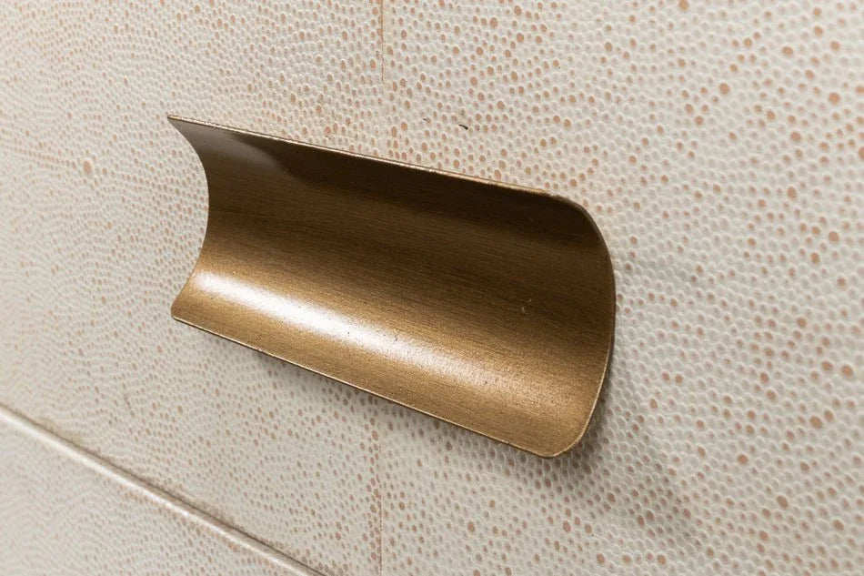 Gideon Shagreen Leather Three Drawer Side Table - LOOMLAN - Sarreid - Side Tables