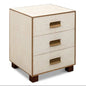Gideon Shagreen Leather Three Drawer Side Table - LOOMLAN - Sarreid - Side Tables