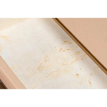 Gideon Shagreen Tan Rectangular Side Table - LOOMLAN - Sarreid - Side Tables