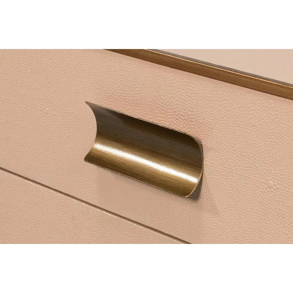 Gideon Shagreen Tan Rectangular Side Table - LOOMLAN - Sarreid - Side Tables