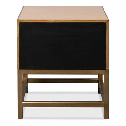 Gideon Shagreen Tan Rectangular Side Table - LOOMLAN - Sarreid - Side Tables