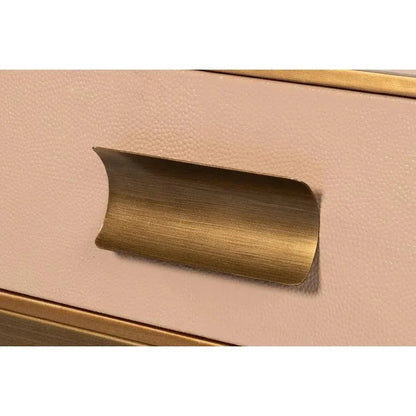 Gideon Wood & Shagreen Leather Tan Square Coffee Table - LOOMLAN - Sarreid - Coffee Tables