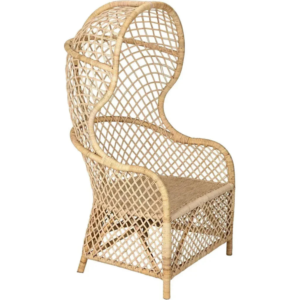 Gigi Birch and Rattan Arm Chair - LOOMLAN - Noir - Accent Chairs