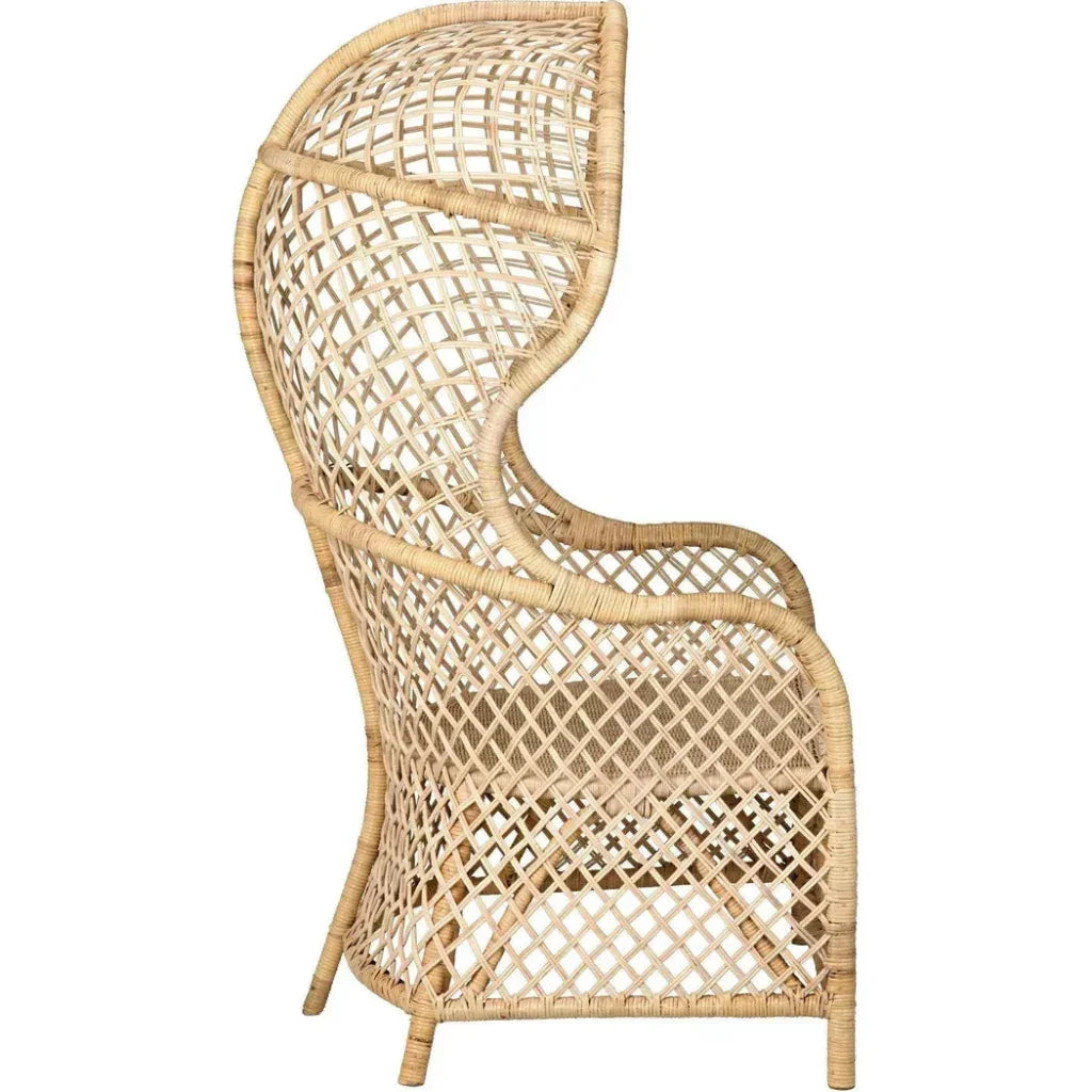 Gigi Birch and Rattan Arm Chair - LOOMLAN - Noir - Accent Chairs