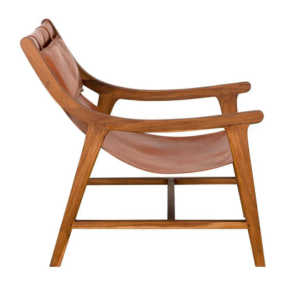 Gilberto Teak Wood Framed Club Chair - LOOMLAN - Noir - Club Chairs