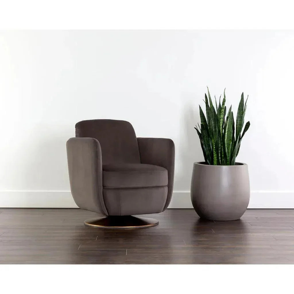 Gilley Fabric Swivel Lounge Chair - LOOMLAN - SUNPAN - Club Chairs