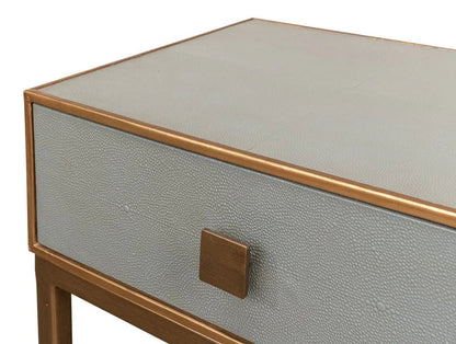 Gillian Grey Leather Nightstand - LOOMLAN - Sarreid - Nightstands
