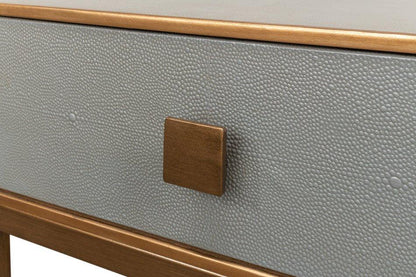 Gillian Grey Leather Nightstand - LOOMLAN - Sarreid - Nightstands