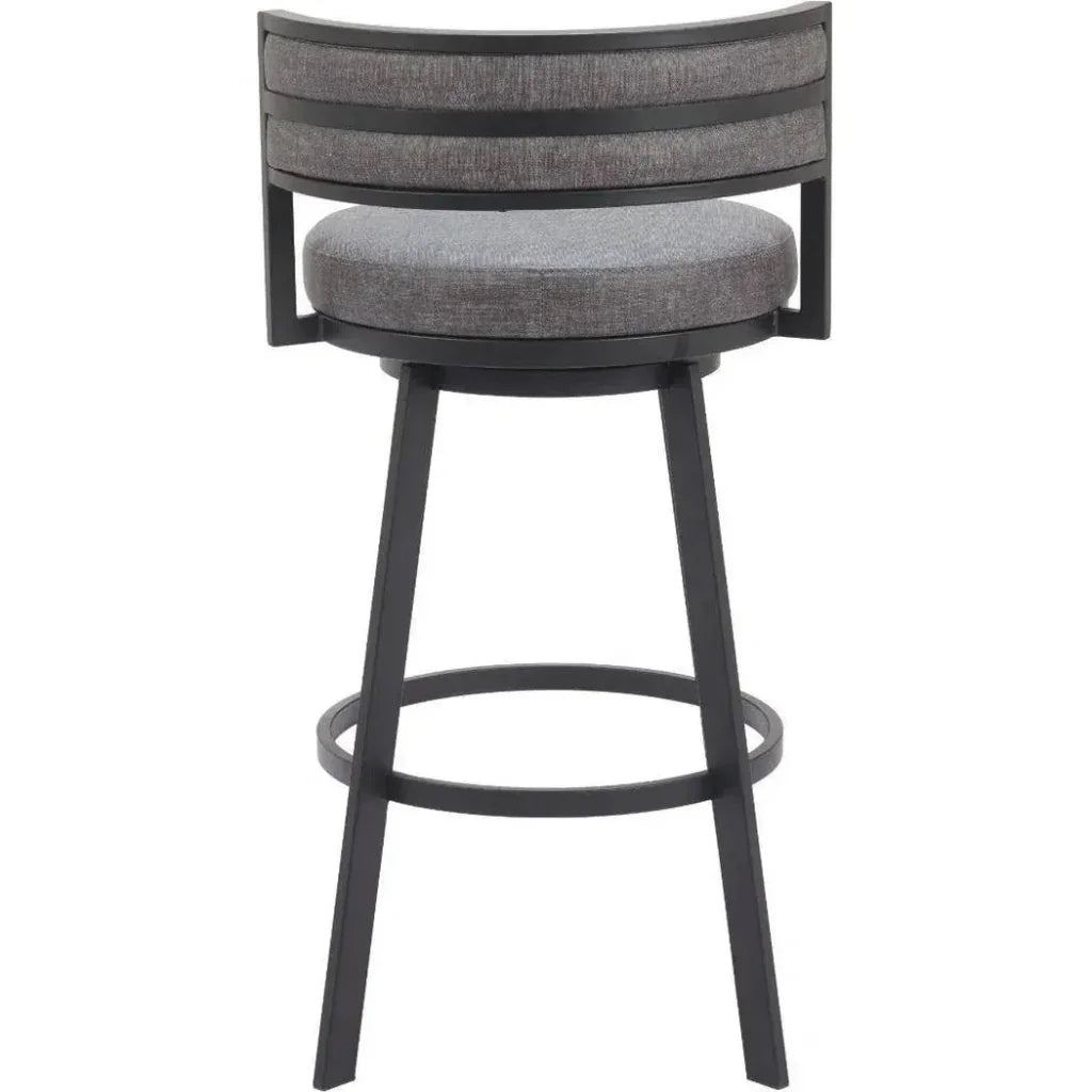 Gimsby Wood and Steel Grey Swivel Barstool - LOOMLAN - Zuo Modern - Bar Stools