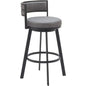 Gimsby Wood and Steel Grey Swivel Barstool - LOOMLAN - Zuo Modern - Bar Stools