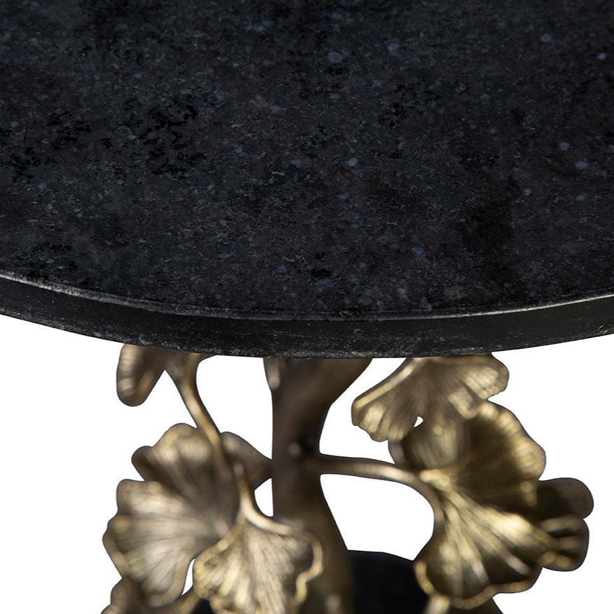 Ginkgo Granite Topped Round End Table - LOOMLAN - Furniture Classics - Side Tables