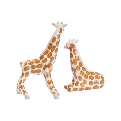Giraffes Style Ceramic Made Sculpture (Pr) - LOOMLAN - Chelsea House - Statues & Sculptures