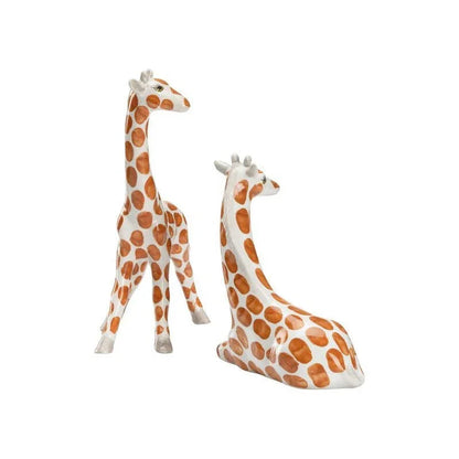 Giraffes Style Ceramic Made Sculpture (Pr) - LOOMLAN - Chelsea House - Statues & Sculptures