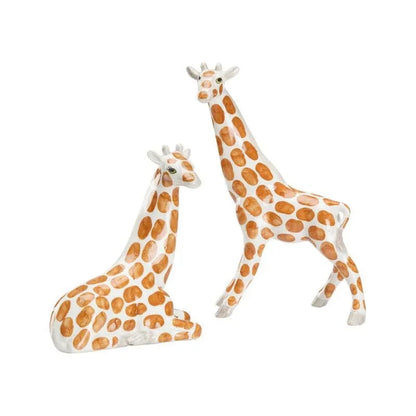 Giraffes Style Ceramic Made Sculpture (Pr) - LOOMLAN - Chelsea House - Statues & Sculptures