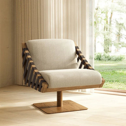 Girona Fabric Elegance Swivel Club Chair - LOOMLAN - Urbia - Club Chairs