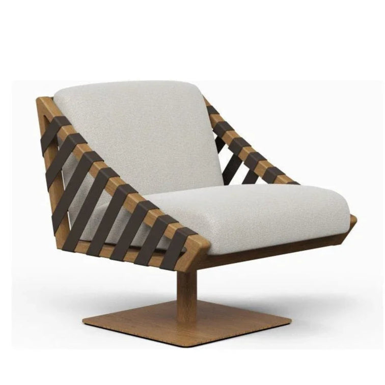 Girona Fabric Elegance Swivel Club Chair - LOOMLAN - Urbia - Club Chairs
