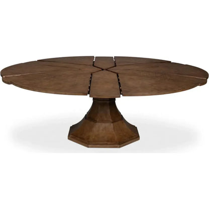 Giselle Jupe Extendable Round Dining Table-Dining Tables-Sarreid-LOOMLAN