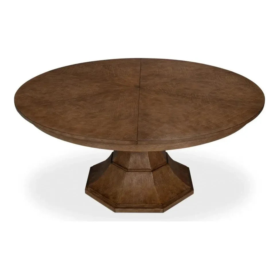 Giselle Jupe Extendable Round Dining Table-Dining Tables-Sarreid-LOOMLAN