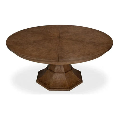 Giselle Jupe Extendable Round Dining Table-Dining Tables-Sarreid-LOOMLAN