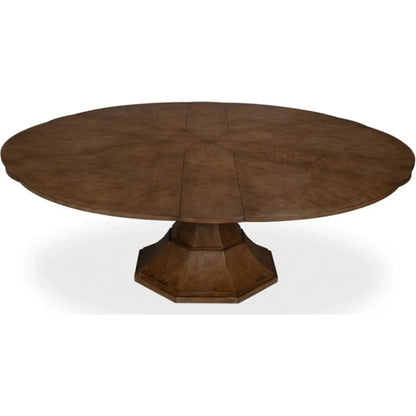 Giselle Jupe Extendable Round Dining Table-Dining Tables-Sarreid-LOOMLAN