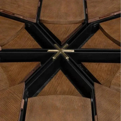 Giselle Jupe Extendable Round Dining Table-Dining Tables-Sarreid-LOOMLAN