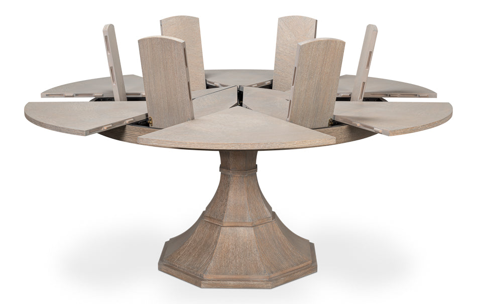 Giselle Jupe Extendable Wooden Dining Table-Dining Tables-Sarreid-LOOMLAN