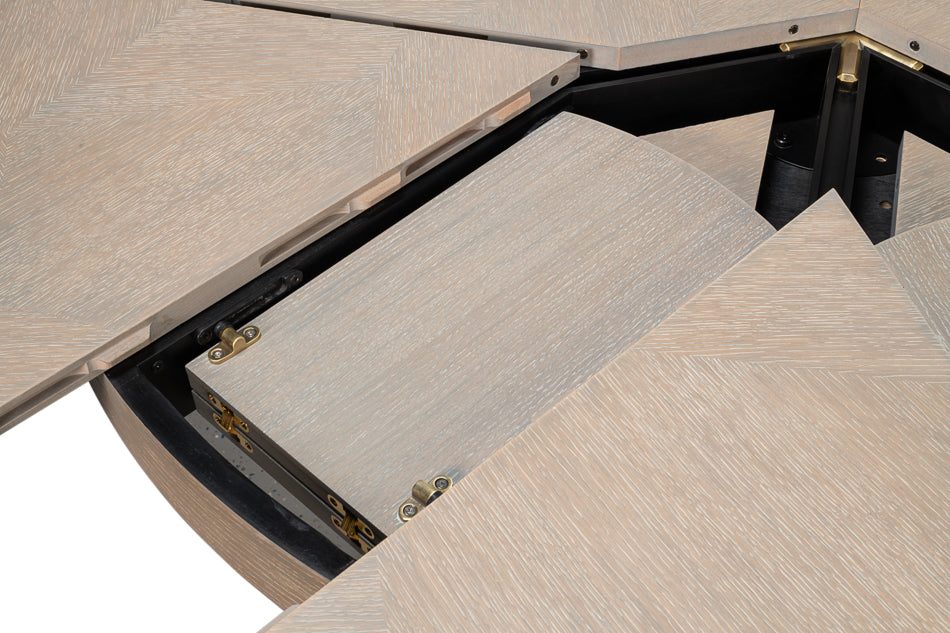 Giselle Jupe Extendable Wooden Dining Table-Dining Tables-Sarreid-LOOMLAN