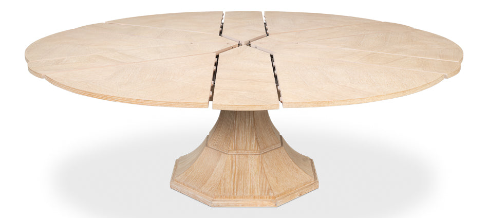 Giselle Jupe Extendable Wooden Dining Table-Dining Tables-Sarreid-LOOMLAN