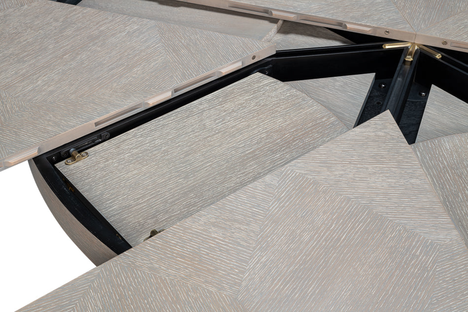 Giselle Jupe Extendable Wooden Dining Table-Dining Tables-Sarreid-LOOMLAN