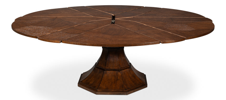 Giselle Jupe Extendable Wooden Dining Table-Dining Tables-Sarreid-LOOMLAN
