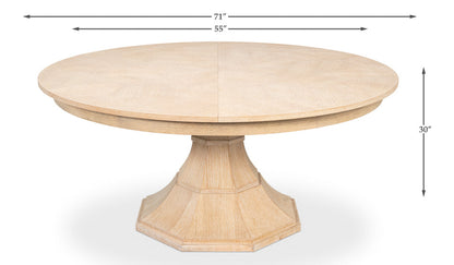 Giselle Jupe Extendable Wooden Dining Table-Dining Tables-Sarreid-LOOMLAN