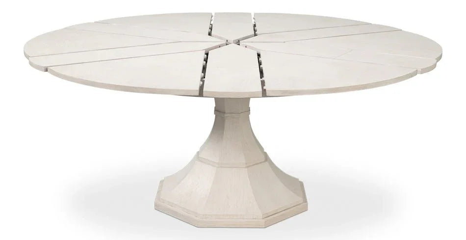 Giselle Jupe Wooden Round Dining Table-Dining Tables-Sarreid-LOOMLAN