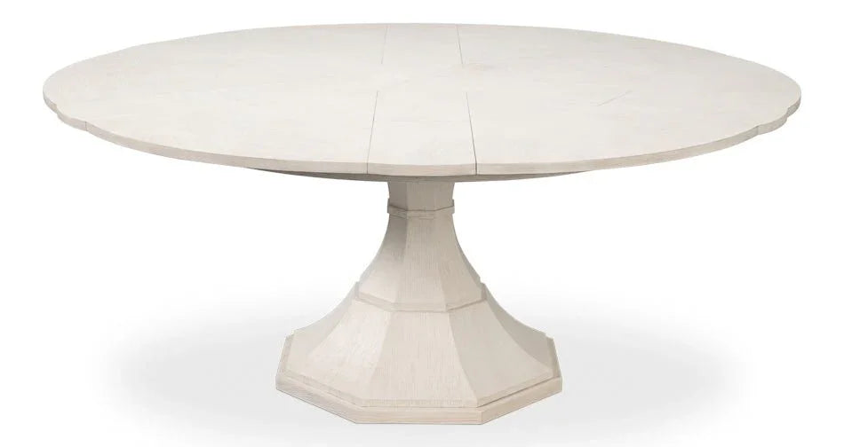Giselle Jupe Wooden Round Dining Table-Dining Tables-Sarreid-LOOMLAN