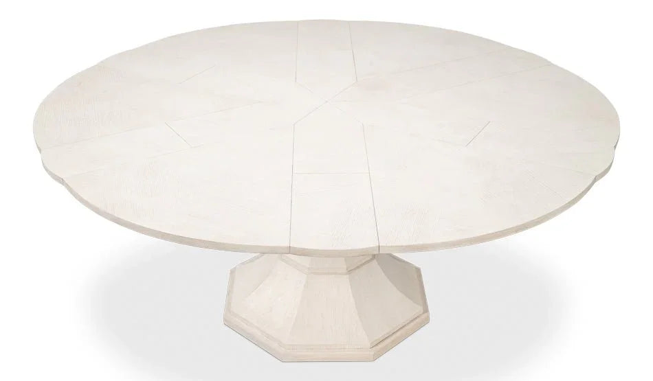 Giselle Jupe Wooden Round Dining Table-Dining Tables-Sarreid-LOOMLAN