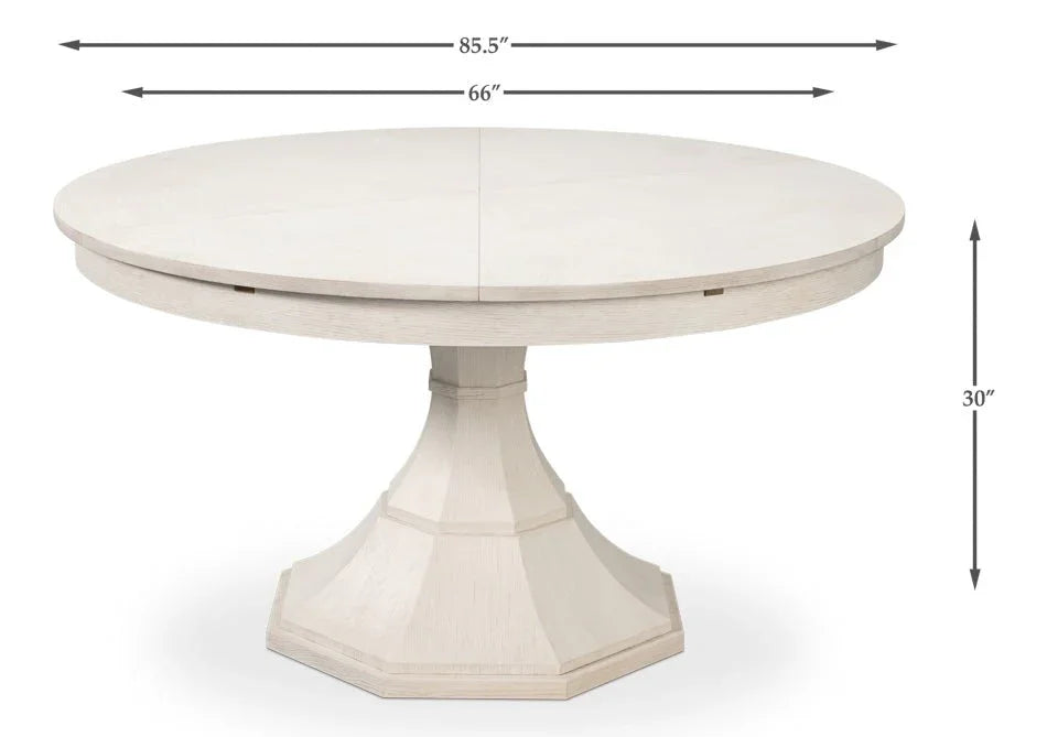 Giselle Jupe Wooden Round Dining Table-Dining Tables-Sarreid-LOOMLAN