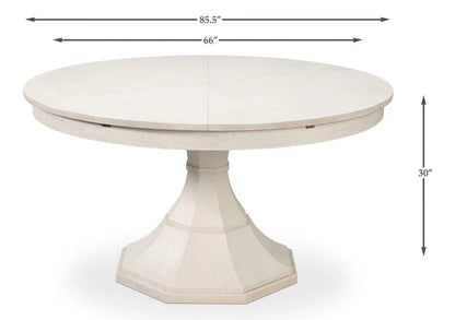 Giselle Jupe Wooden Round Dining Table-Dining Tables-Sarreid-LOOMLAN