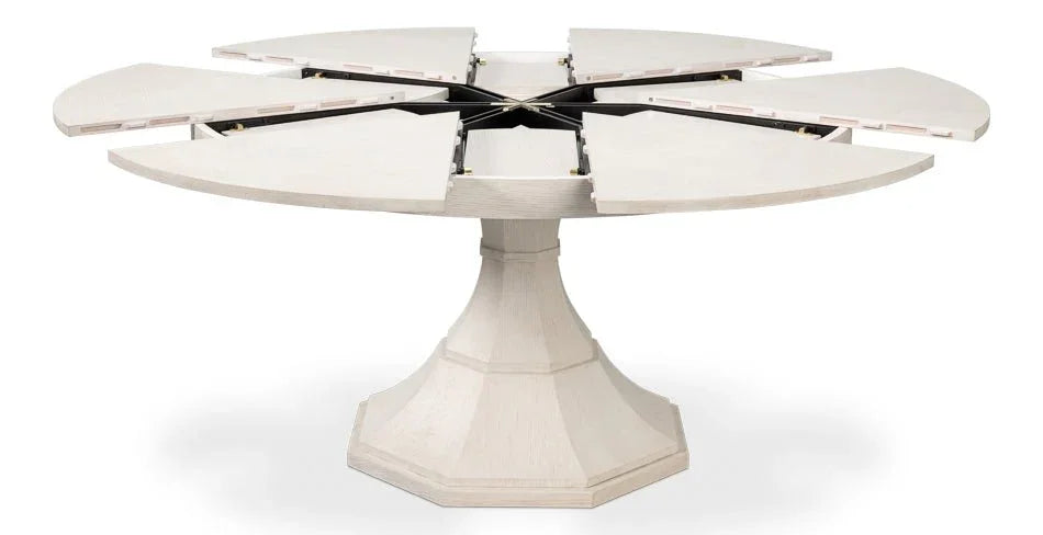 Giselle Jupe Wooden Round Dining Table-Dining Tables-Sarreid-LOOMLAN