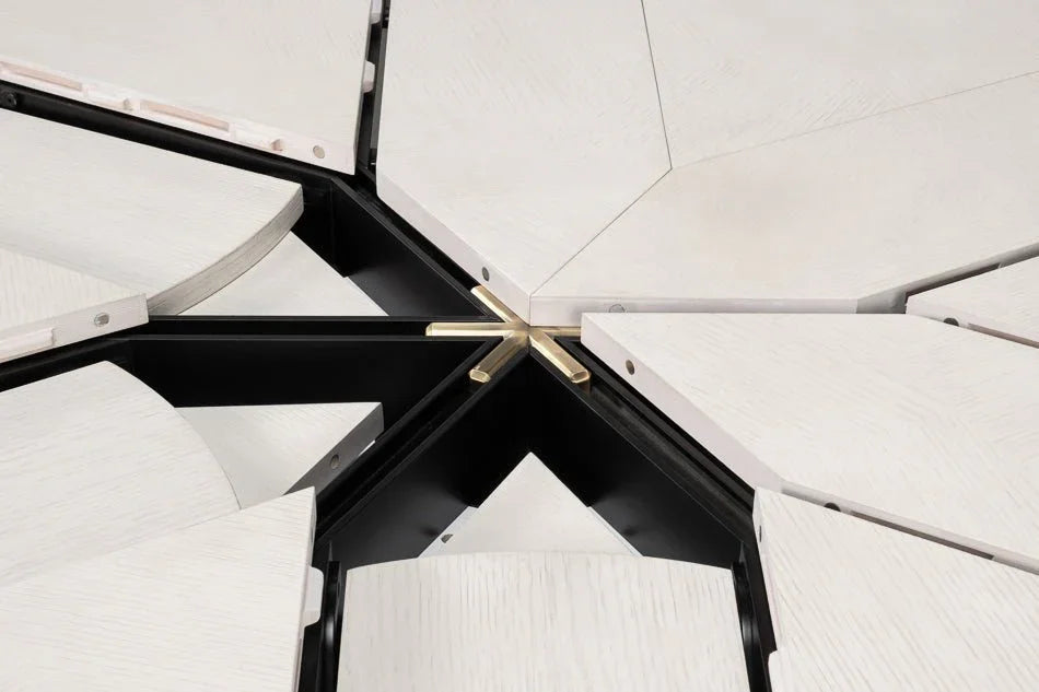 Giselle Jupe Wooden Round Dining Table-Dining Tables-Sarreid-LOOMLAN