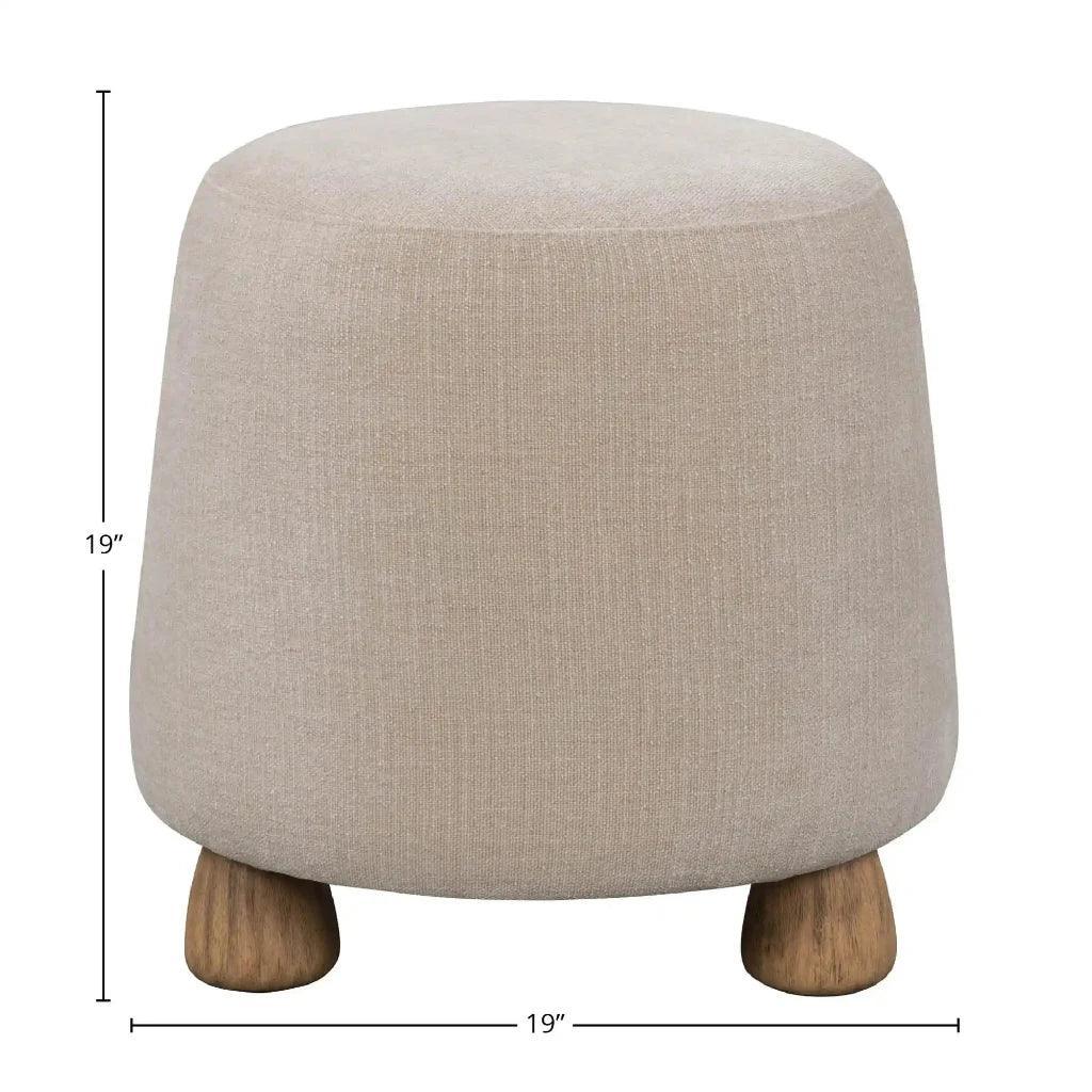 Giselle Performance Fabric Round Ottoman - LOOMLAN - LH Imports - Ottomans