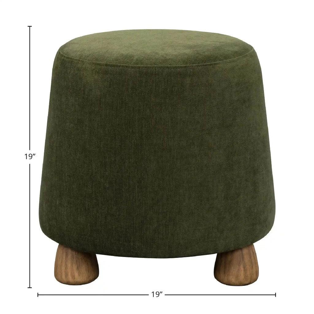 Giselle Performance Fabric Round Ottoman - LOOMLAN - LH Imports - Ottomans