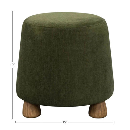 Giselle Performance Fabric Round Ottoman - LOOMLAN - LH Imports - Ottomans