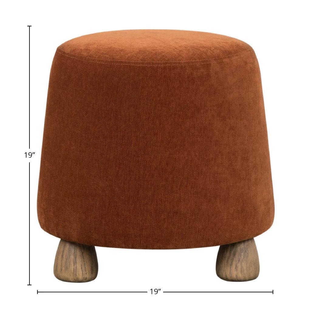 Giselle Performance Fabric Round Ottoman - LOOMLAN - LH Imports - Ottomans