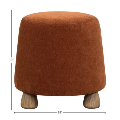 Giselle Performance Fabric Round Ottoman - LOOMLAN - LH Imports - Ottomans
