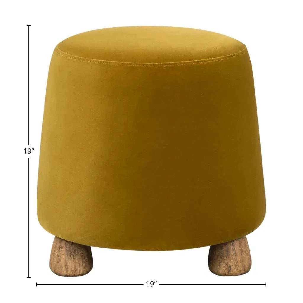 Giselle Performance Fabric Round Ottoman - LOOMLAN - LH Imports - Ottomans