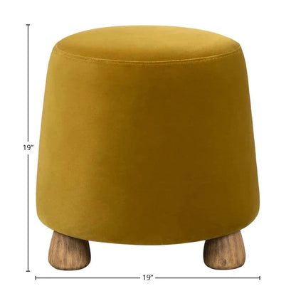 Giselle Performance Fabric Round Ottoman - LOOMLAN - LH Imports - Ottomans