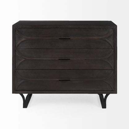 Giselle Three Drawers Wooden Accent Cabinet