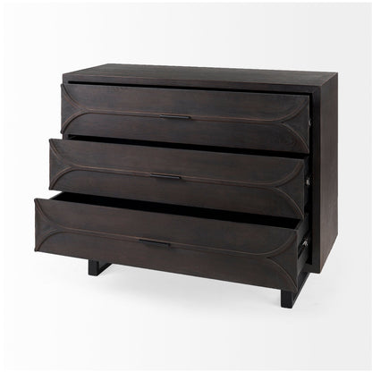 Giselle Three Drawers Wooden Accent Cabinet