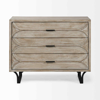 Giselle Three Drawers Wooden Accent Cabinet