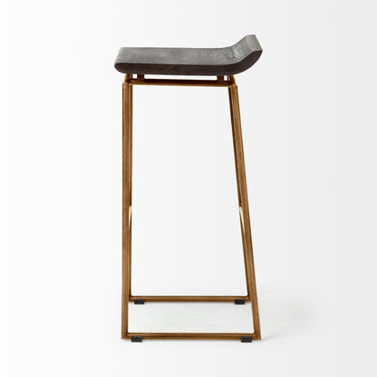 Givens Black Wood Top Bar Stool